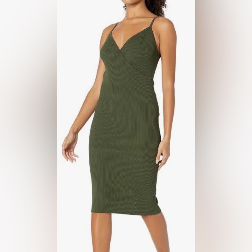 Guess Green Sleeveless Wrap Dress
